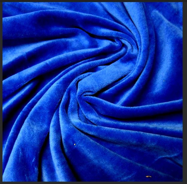 Royal Blue Bamboo Velour - priced in 1/2 yard increments