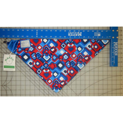 ROGEY PETITE BANDANA - BLUE & RED CUBES *(L)