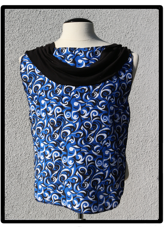 LaLa - Clothing Protector - BLUE SWIRL with COWL Neck